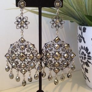 Silver Moroccan Drop Earrings